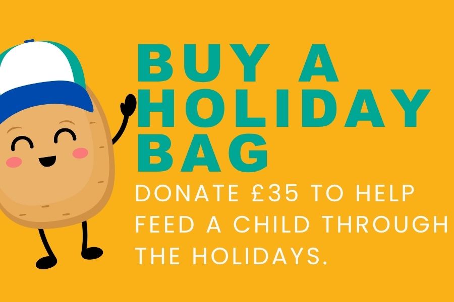 Click here to buy a holiday bag. By donating £35 you will will help feed a child through the holidays.